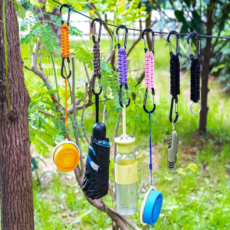 Paracord Keychain Carabiner Clip - Versatile D Ring Lanyard Hanger for Water Bottles, Keys & Backpacks | Ideal for Men & Women