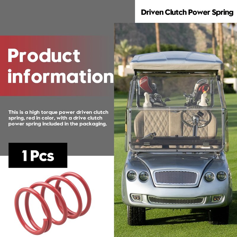 Honkador High Torque Driven Clutch Power Spring - Compatible with Club Car DS & Precedent Gas Golf Carts (1986-Up), Enhanced Acceleration & Hill Climbing, Red 1 Pack