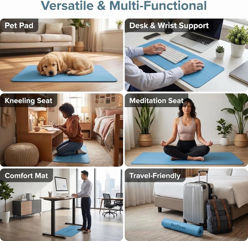 Mini Yoga Mat - Non-Slip Grip & Alignment System | Portable Meditation & Exercise Pad