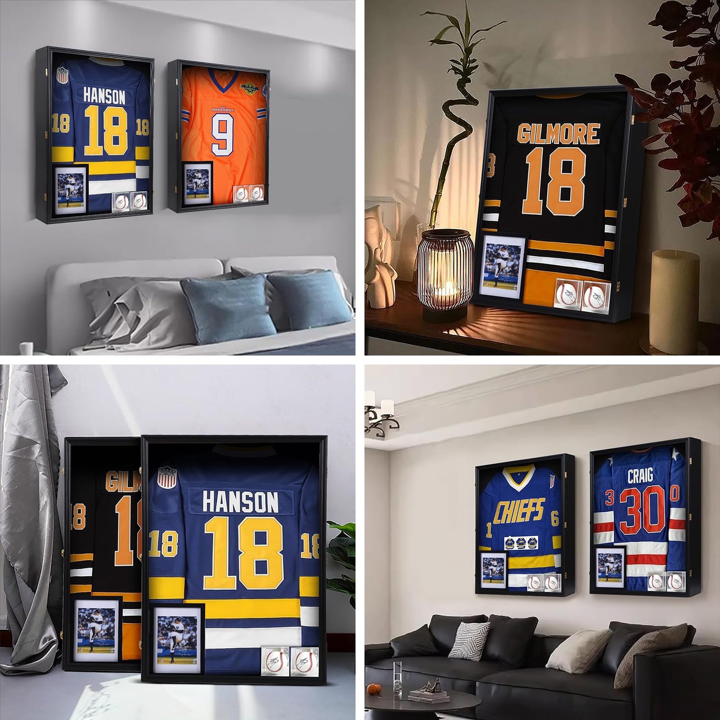 Nice C XL Jersey Frame Display Case, Hockey Jersey Frame Display Case, 28x37 inch Extra Large Deep Jersey Shadow Box, Jacket Football Jersey T Shirt Display, Baseball Case, UV Protection, Acrylic