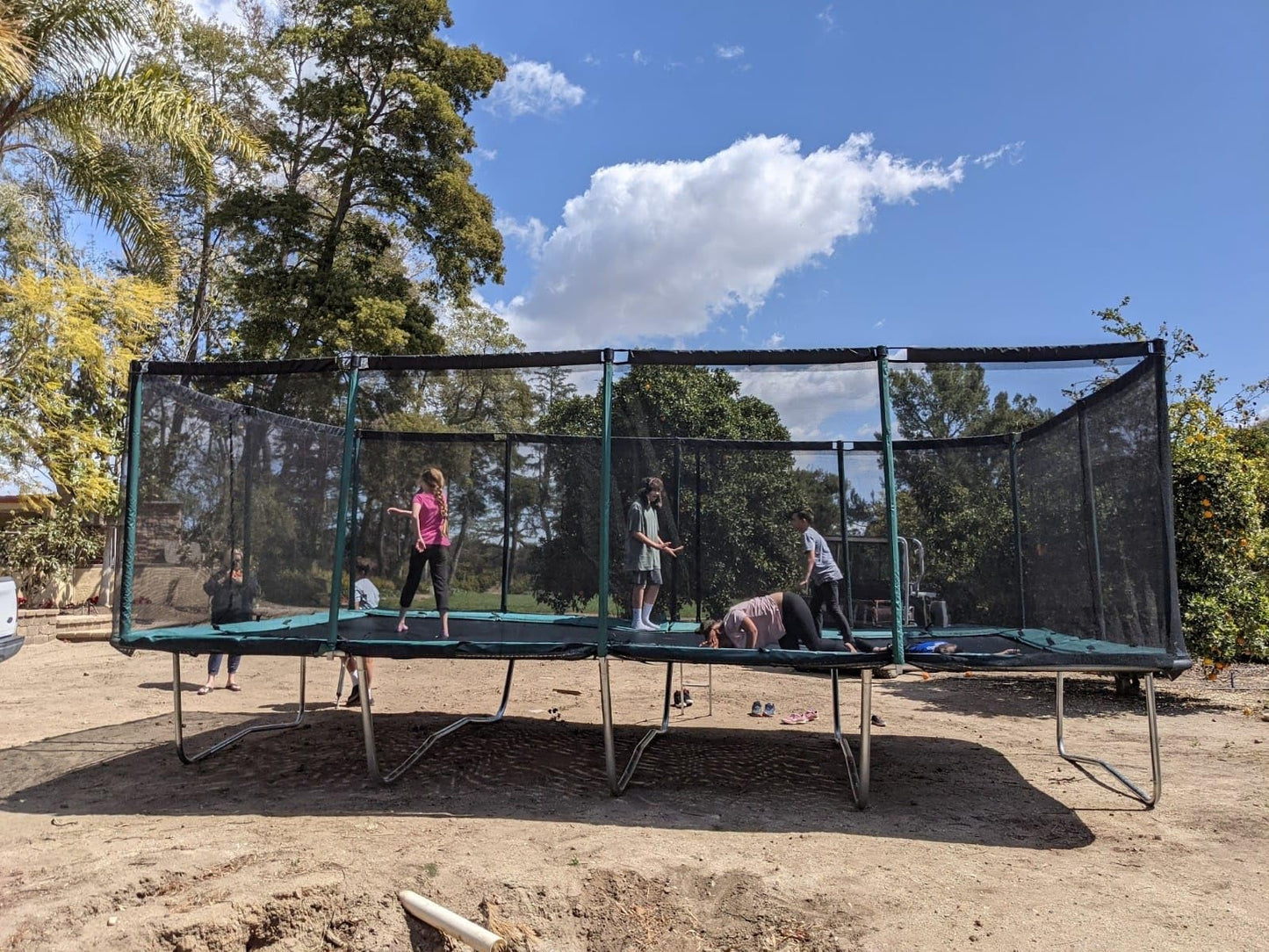 Happy Trampoline Pro Rectangle Trampoline 13x23 - Gymnastics Trampoline with Net Enclosure - Trampoline for Backyard Heavy Duty 750lbs Jumping Capacity-Commercial Grade Outdoor Trampoline