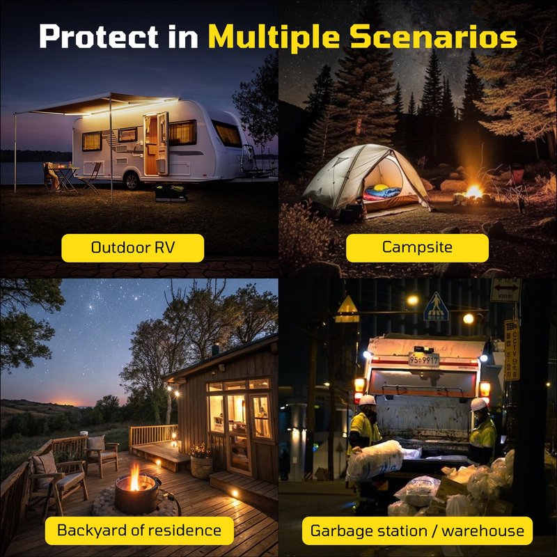 2 Pack Trip Alarm, Perimeter Trip Alarm, 12 Gauge Camping Trip Wire Alarm Device, Early Warning System for Camping and Outdoor Safety/Bear Deterrent, Camping Safety(Adapter Not Include