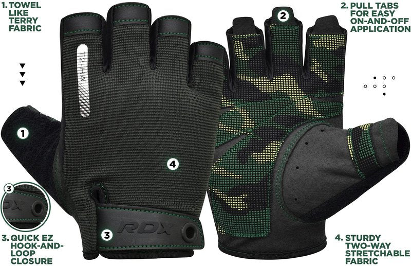 RDX Weight Lifting Gloves, Additional Stretchable Long Wrist Support, Full Palm Grip, Men Women Fitness HIIT Workout, Bodybuilding Powerlifting Strength Training Cycling Exercise Home Gym Equipment