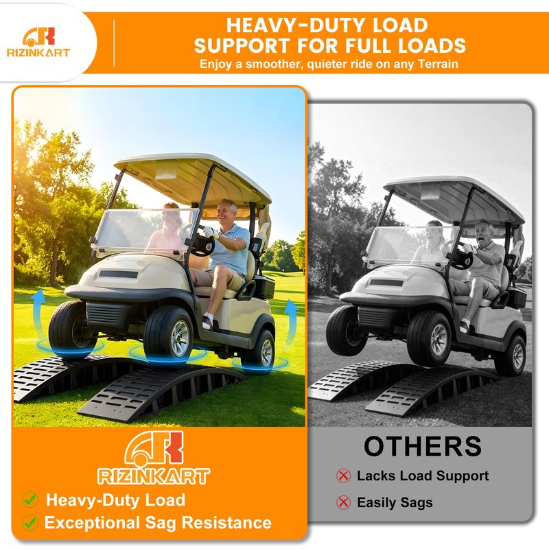 Upgraded Heavy Duty 4-Leaf Rear Leaf Spring Kit For EZGO TXT/Electric 1994-2013 & Gas 1996-2008,2000 Lbs Ultra Load Anti-Rust Golf Cart Suspension with Bushings Sleeves U-Bolts, Replace OEM 74207-G01