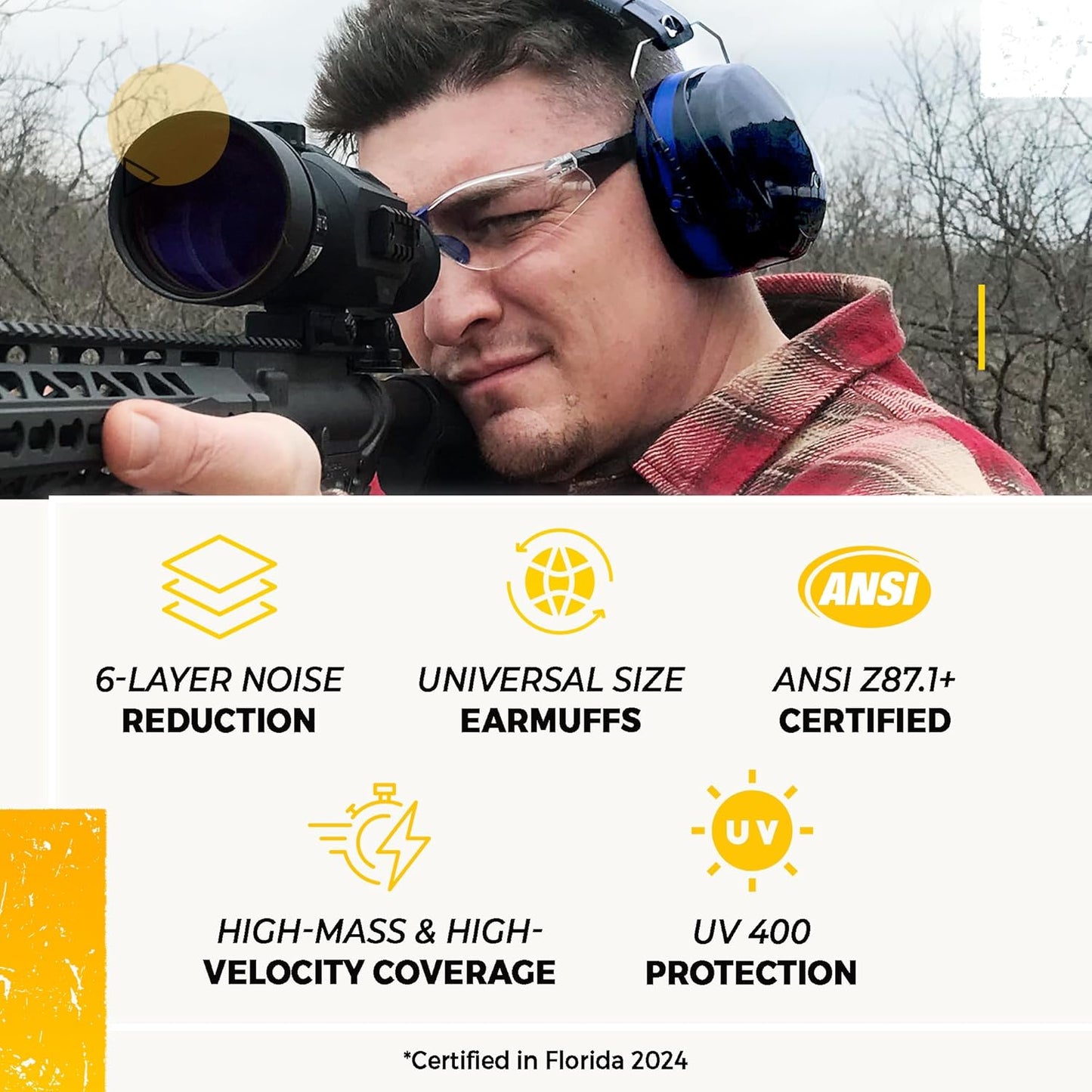 High-Performance Shooting Earmuffs & Eye Protection Glasses | Ultimate Comfort & Safety