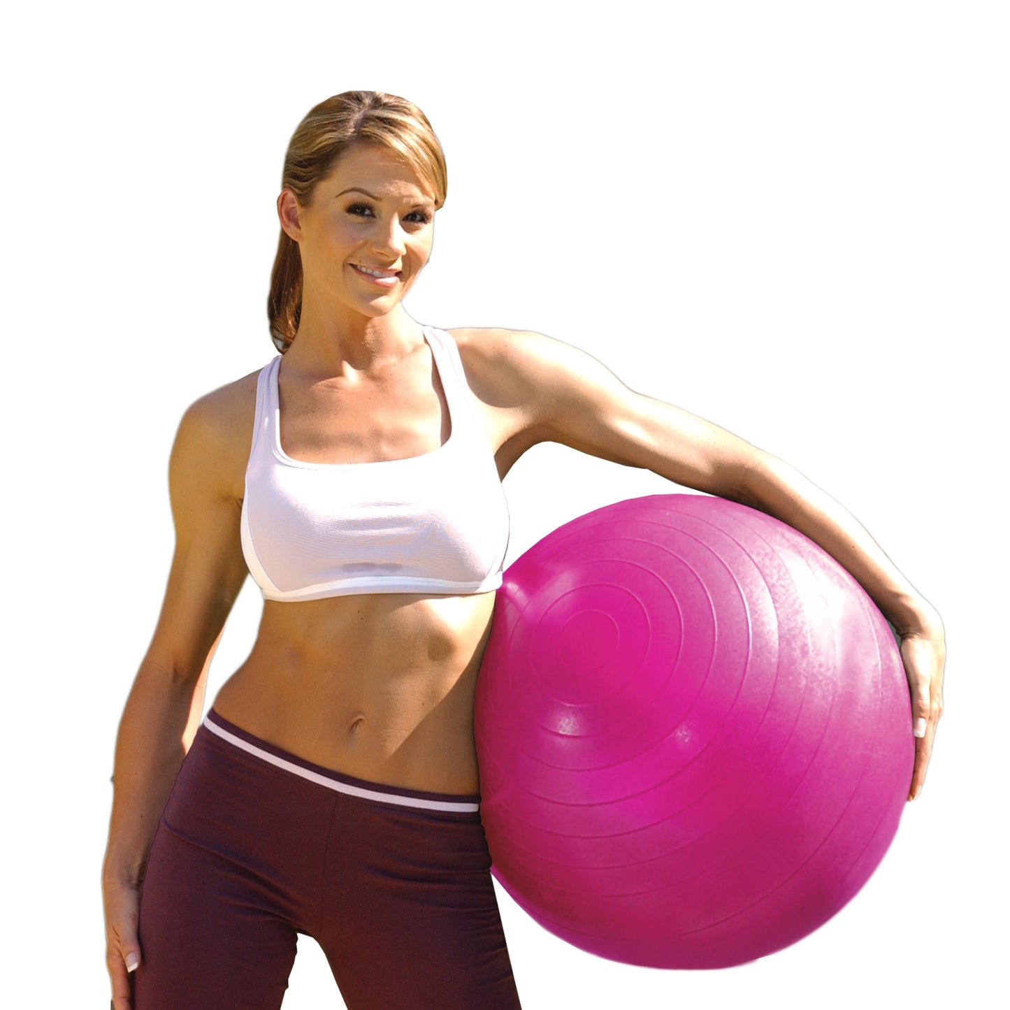 Tone Fitness Stability Ball / Exercise Ball | Exercise Equipment, Pink, 55 Centimeters