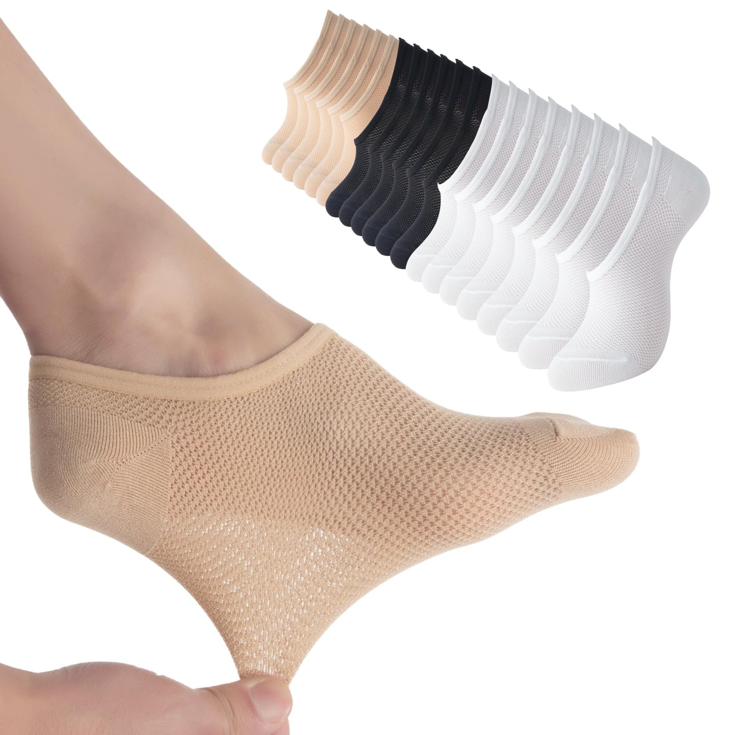 Soxbang 10 Pairs No Show Socks Womens, Athletic Casual Lightweight Thin Sock Low Cut Ankle Sock for Sneakers/Tennis Shoes/Slip On