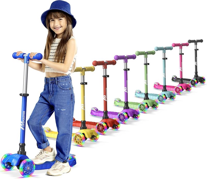 Mini 3-Wheel Kids Scooter with Colorful Wheel Lights - Adjustable Handlebar, Anti-Slip Deck, Safe for Ages 2+ | Supports Up to 110 lbs