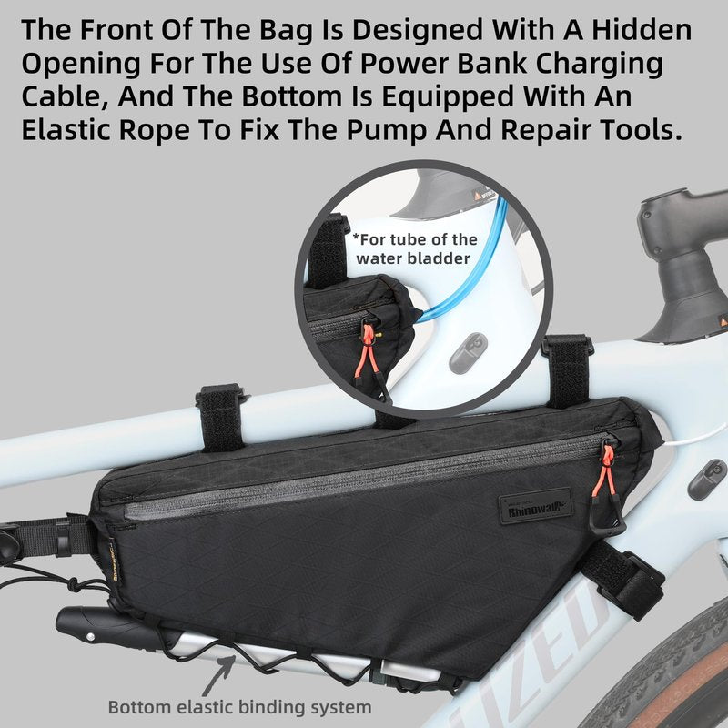 abamita Bike Frame Bag Bike Triangle Bag Bicycle Pouch Under Tube Bag 2.9L with Dual Side Mesh Pockets for MTB Road Bike Cycling Commuting and Outdoor Adventures