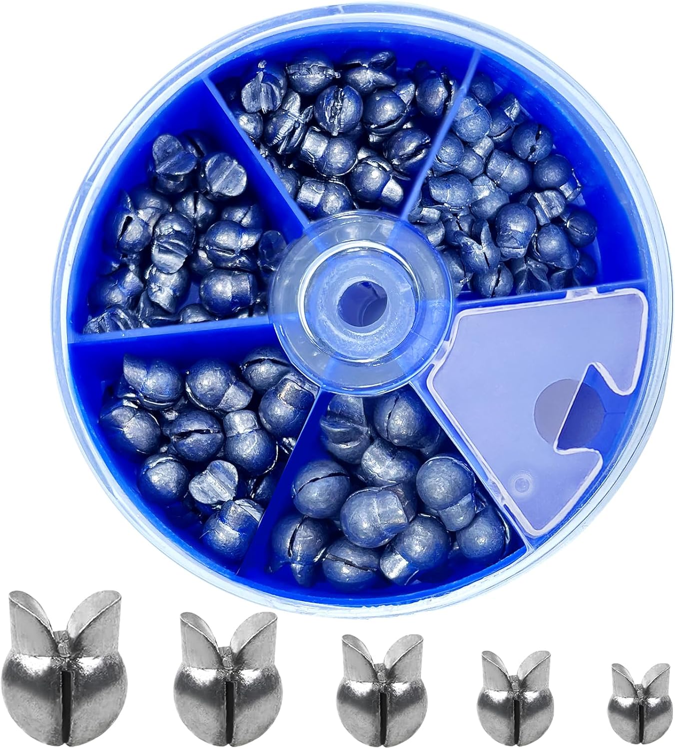 Fishing Weights Sinkers Kit - 230pcs Split Shot Round Weights | 5 Sizes for Freshwater & Saltwater