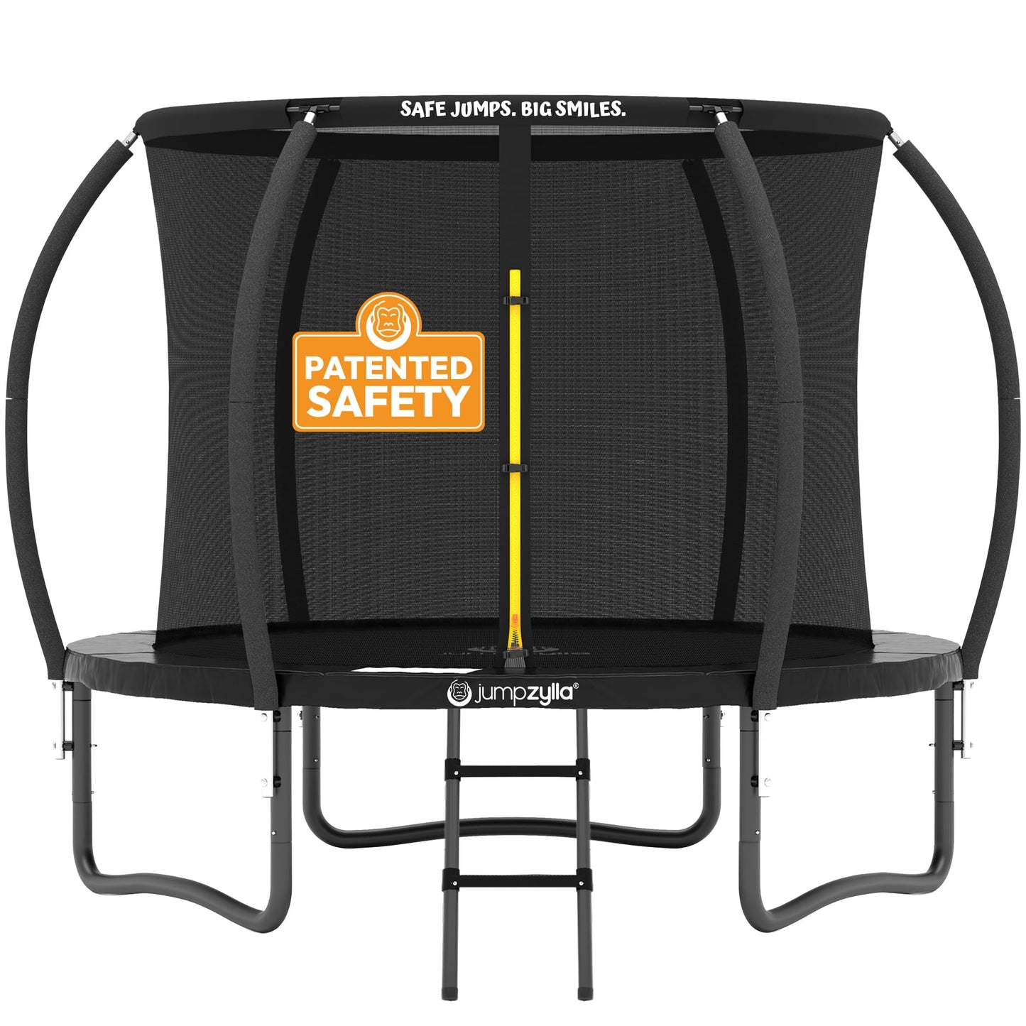JUMPZYLLA Trampoline Outdoor 8FT 10FT 12FT 14FT 15FT 16FT with Enclosure, Non-Slip Ladder & Anti-Rust Coated Frame, ASTM Approved Recreational Backyard Large Trampoline with Net for Kids & Adults