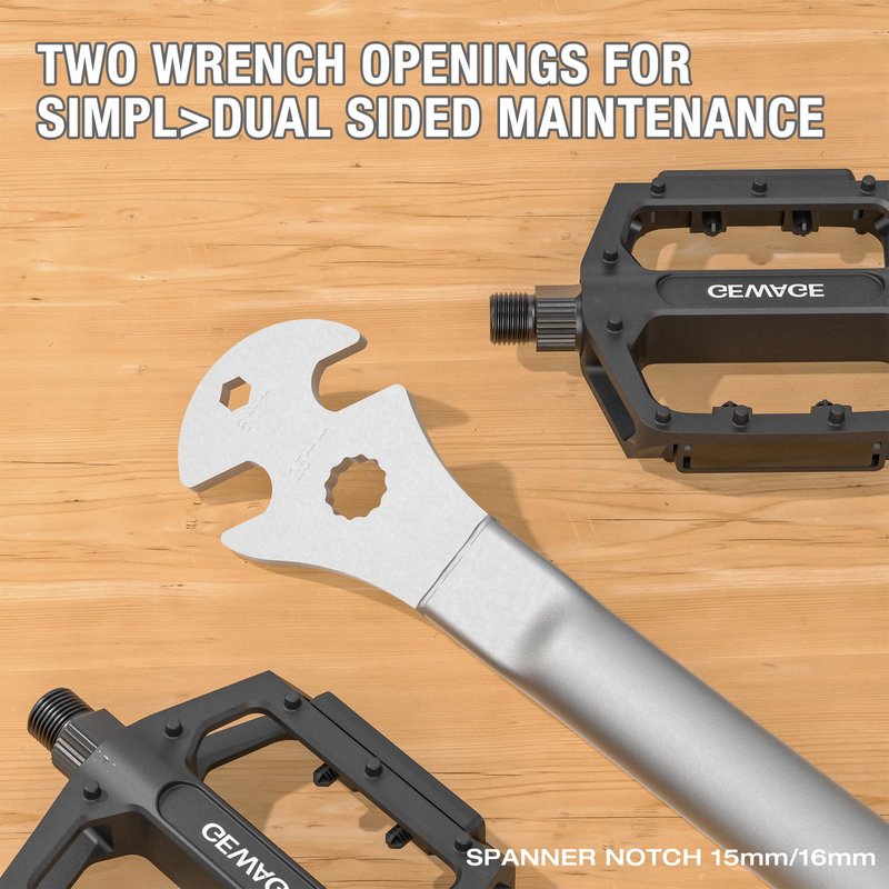 Bike Bicycle Pedal Wrench - Bicycle Pedal Removal Tool With Extra Long Handle-Pedal Spanner Double Wrench For Mountain Road Bike (Cylindrical handle)