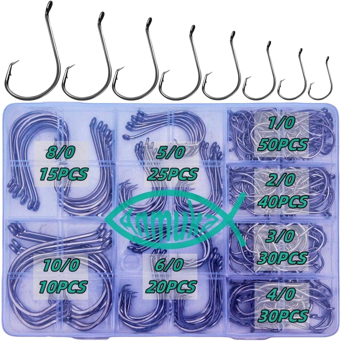 Fishing Circle Hooks - 2X Strong Octopus & Catfish Hooks Set | 170PCS/220PCS for Saltwater & Freshwater