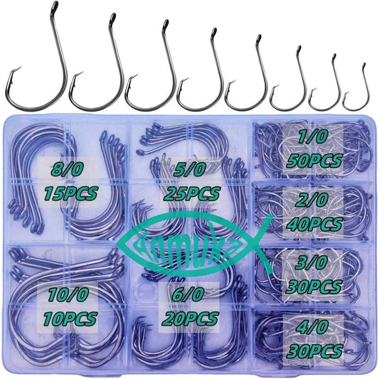 Fishing Circle Hooks - 2X Strong Octopus & Catfish Hooks Set | 170PCS/220PCS for Saltwater & Freshwater