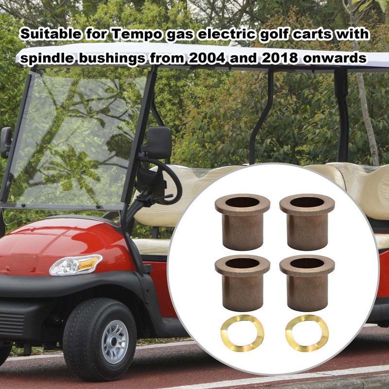 Aynaxcol Steering Knuckle Bushing Kit 102288201 King Pin Spindle Lower Bushings with Wave Washer Replacement for Club Car Precedent 2004-Up Replacement for Club Car Tempo 2018-UP Replace# 102288401