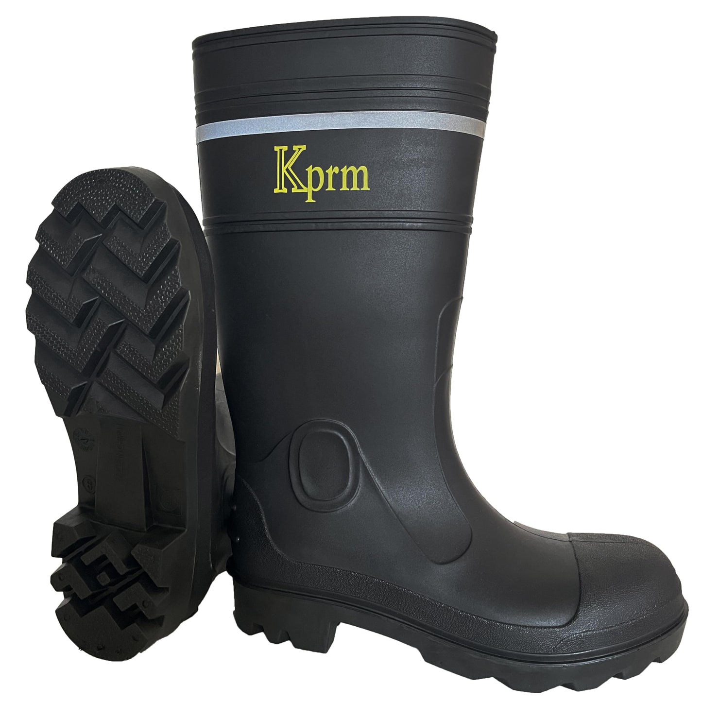 Kprm Mens Steel Toe Rain Boots Waterproof Non-Slip Rubber Work Boot Outdoor