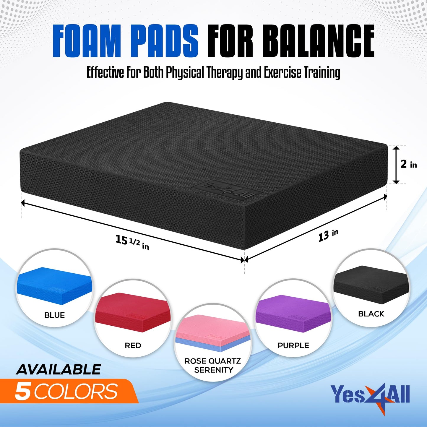 Yes4All Upgraded Size Foam Pad for Exercise, Non-slip Foam Balance Pad Physical Therapy, Yoga & Stability Training Balance Mat