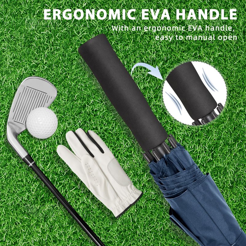 ZOMAKE Golf Umbrella Windproof, Extra Large Oversized Heavy Duty Double Canopy for Rain, Sports Games & Push Cart(80inch,Royal Blue)