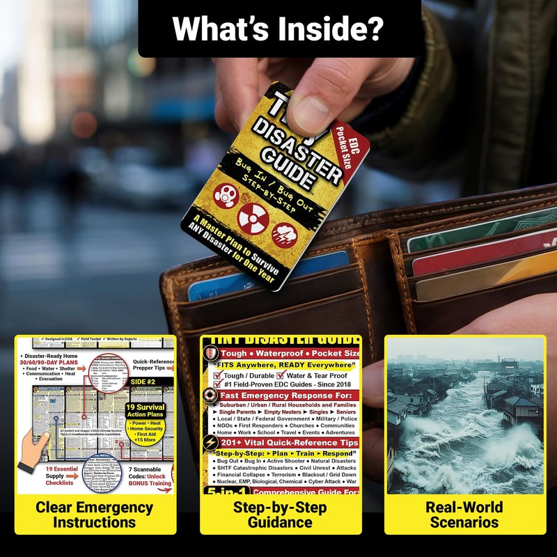 Tiny Survival, Disaster & First Aid Guide – Pocket Emergency Preparedness Handbooks for Safety, Crisis Response & Natural Disasters (3-Pack)