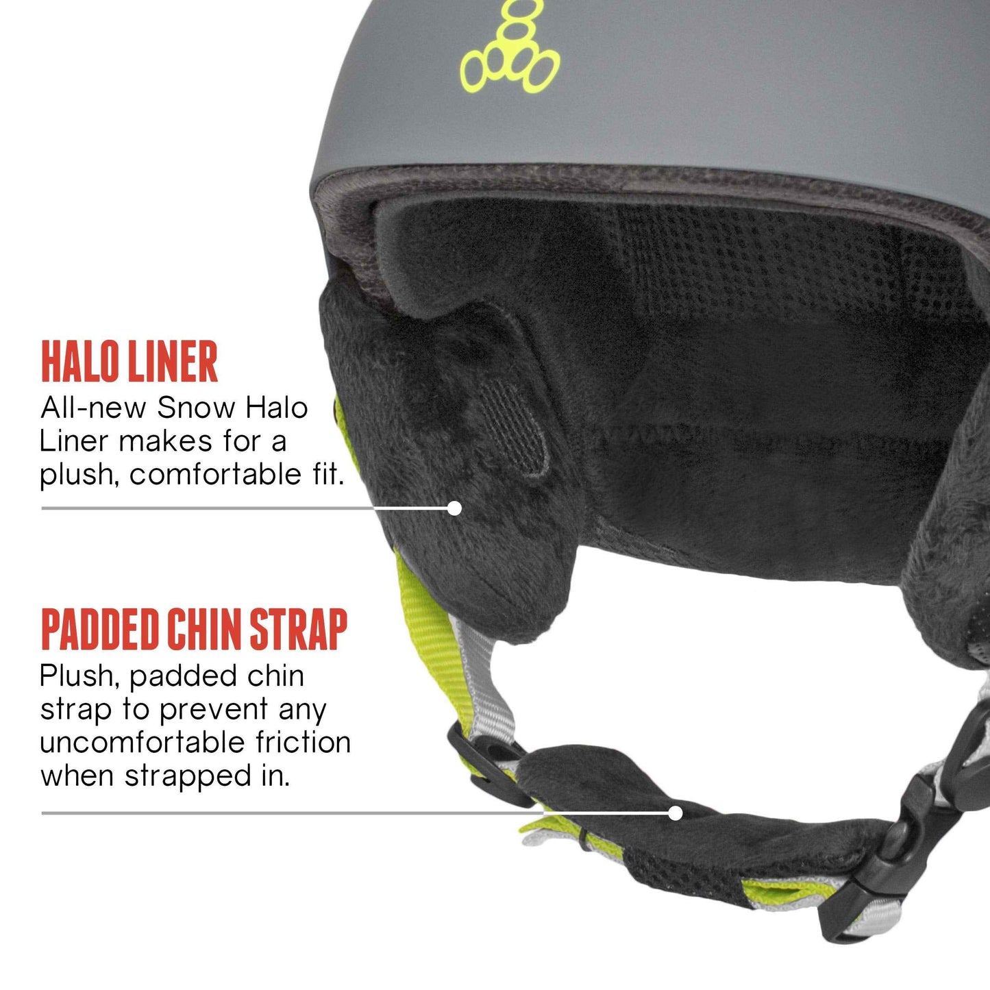 Triple Eight Halo Snow Standard Snowboard and Ski Helmet, Safety Certified with Dial Fit, Carbon, Large/X-Large