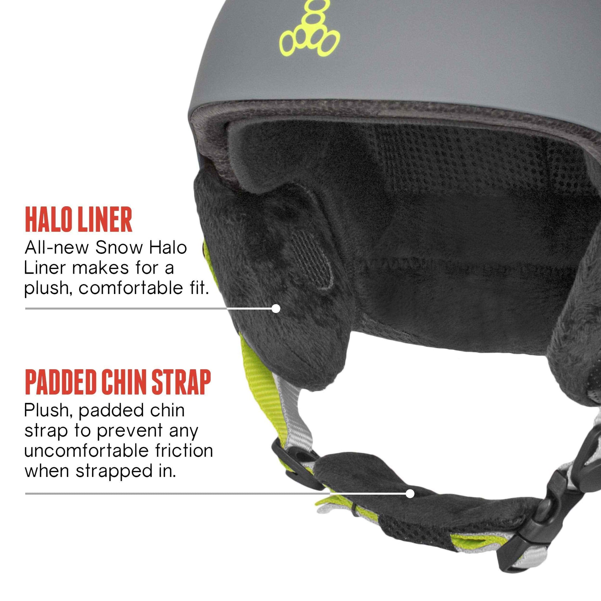 Triple Eight Halo Snow Standard Snowboard and Ski Helmet, Safety Certified with Dial Fit, Carbon, Large/X-Large