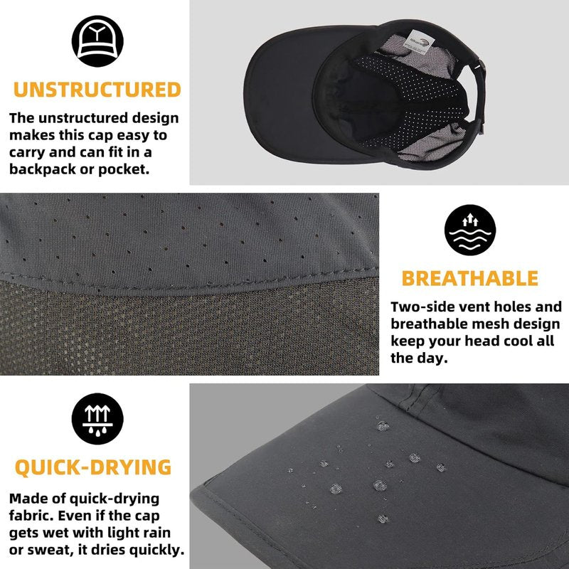 Quick Dry Running Cap - Lightweight Polyester Outdoor Sports Hat for Men & Women