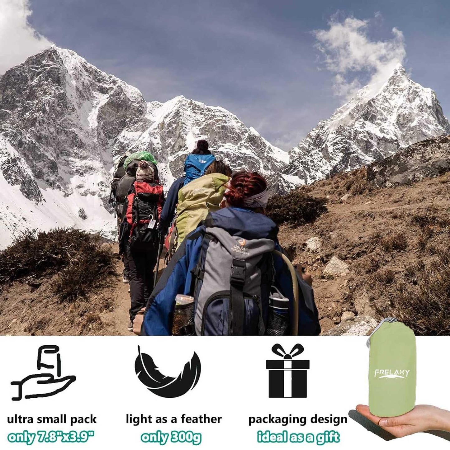 Frelaxy Sleeping Bag Liner, XL Travel Sheet & Camping Sheet for Backpacking, Hotel, Hostels & Traveling, Comfy & Easy Care, 4 Seasons Warm Cold Weather