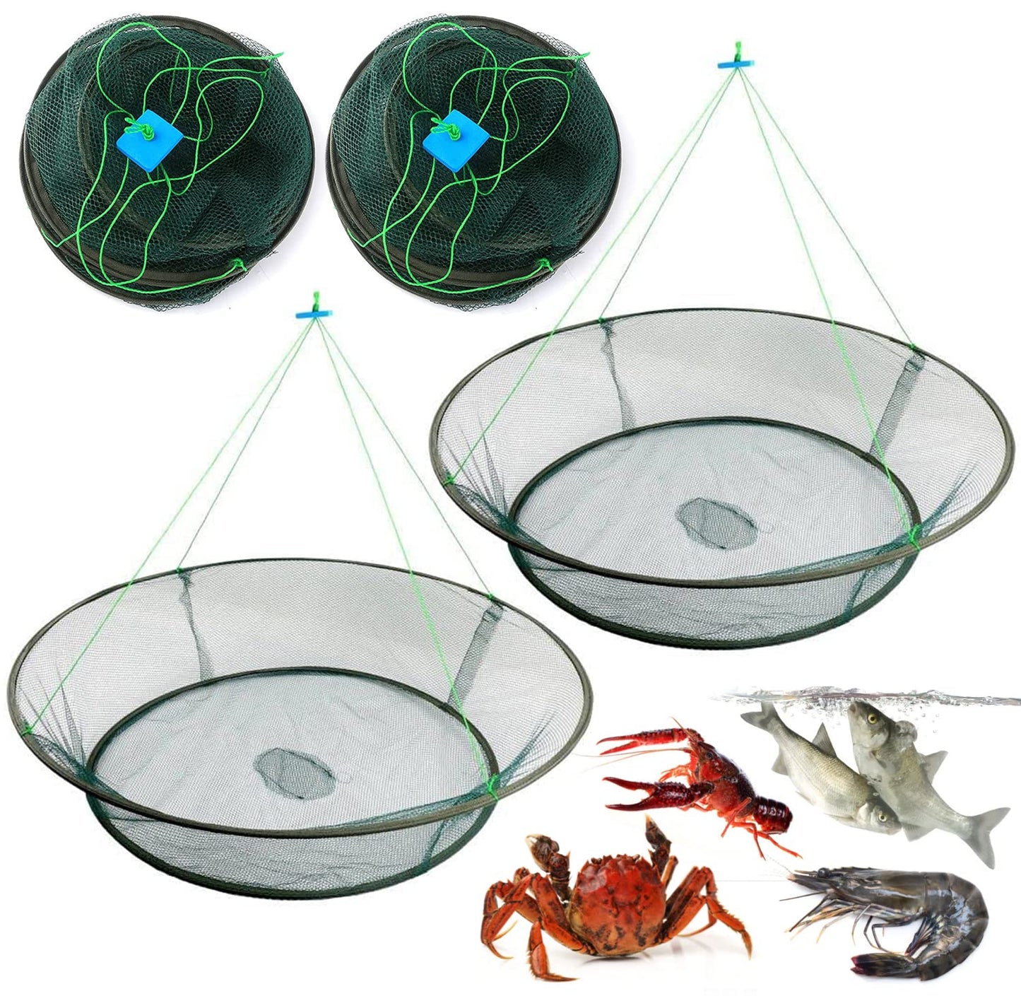 Crab Net,Crab Basket Crab Traps for Fishing,Portable Folded Fishing Net