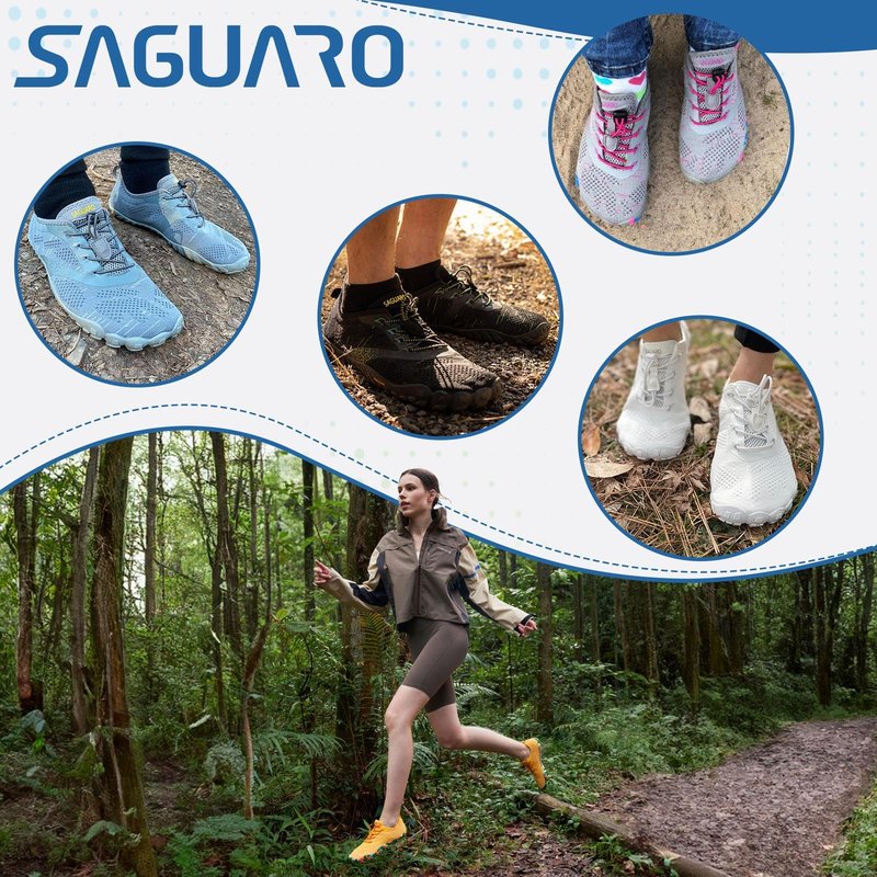 SAGUARO Barefoot Shoes Women Wide Toe Box Trail Running Shoe Womens for Walking Gym Training Sneakers Size 8 Women/6 Men