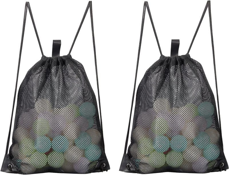 Mesh Drawstring Bag - 2-Pack for Gym, Laundry & Beach Finds | Versatile Mesh Storage Solution
