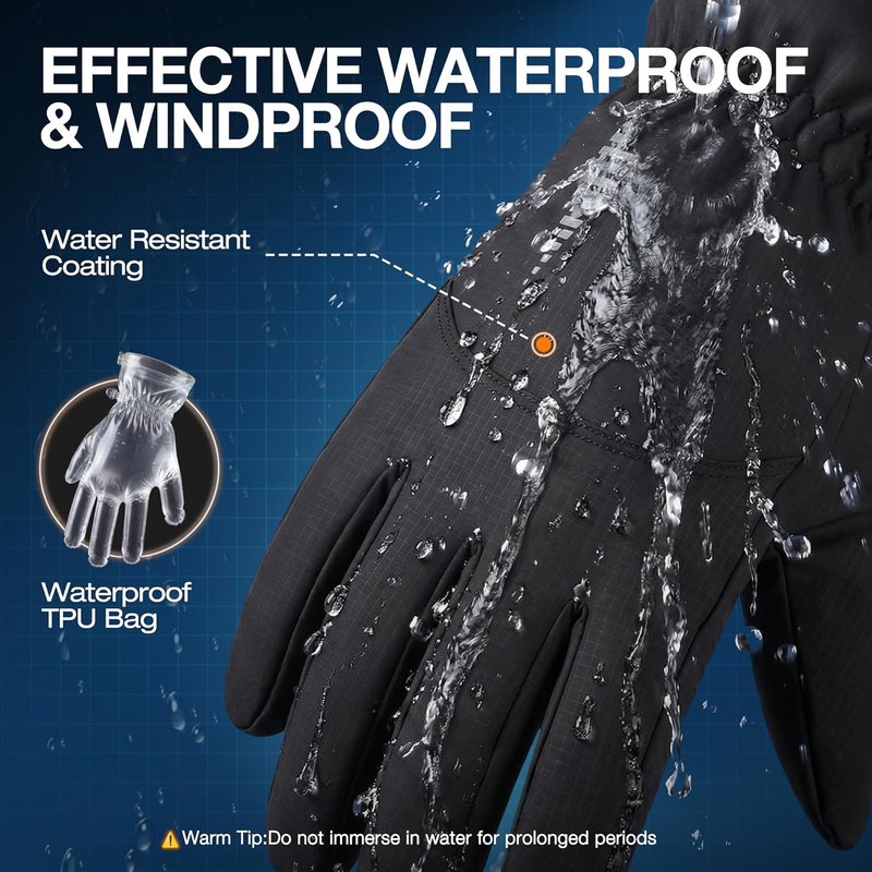 Winter Waterproof Touchscreen Gloves for Men & Women - Thermal Ski & Snow Gear for Cold Weather | Perfect for Outdoor Sports & Daily Use