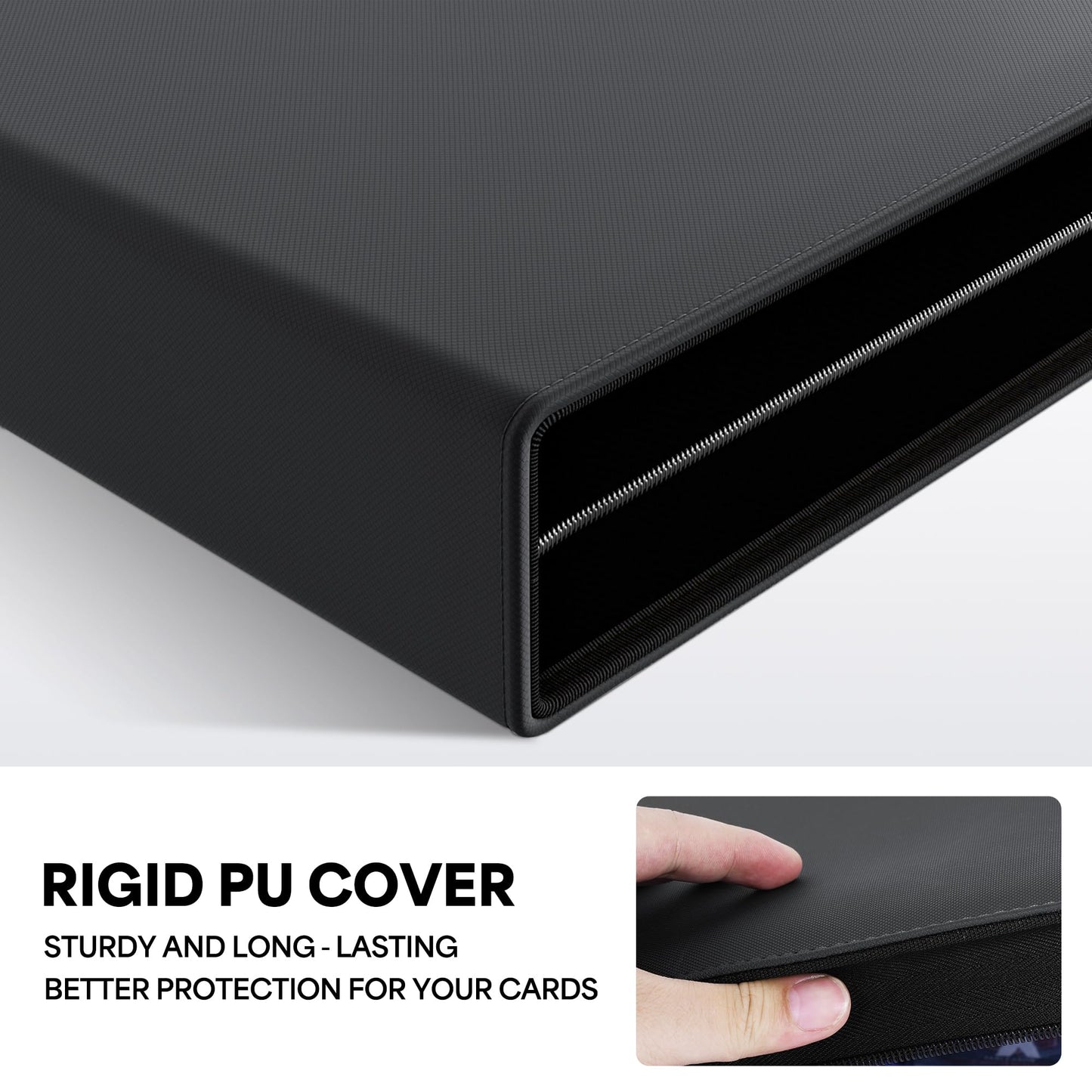 9 Pocket Top Loaders Trading Card Binder for 324 Cards Premium Zip Card Book Holder Label Design Card Binder for Trading Cards Intended For YuGiOh Sports Cards TCG MTG Game Cards(Black)