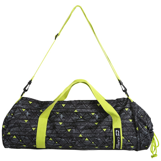 Capelli Sport Yoga Mat Bag Carrier, Gym Bag Yoga Mat Holder with Adjustable Strap and Carry Handle, Black/Lime