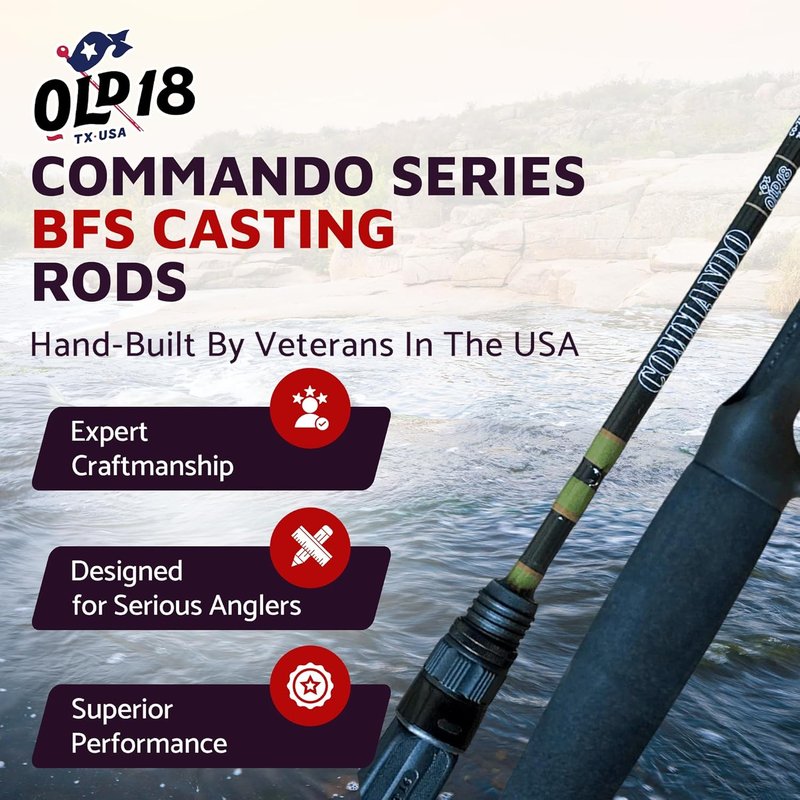 Ultra Light 7' Casting Rod - BFS Performance Fishing Pole with 40 Ton Graphite Blank & EVA Grip | Hand Assembled in USA