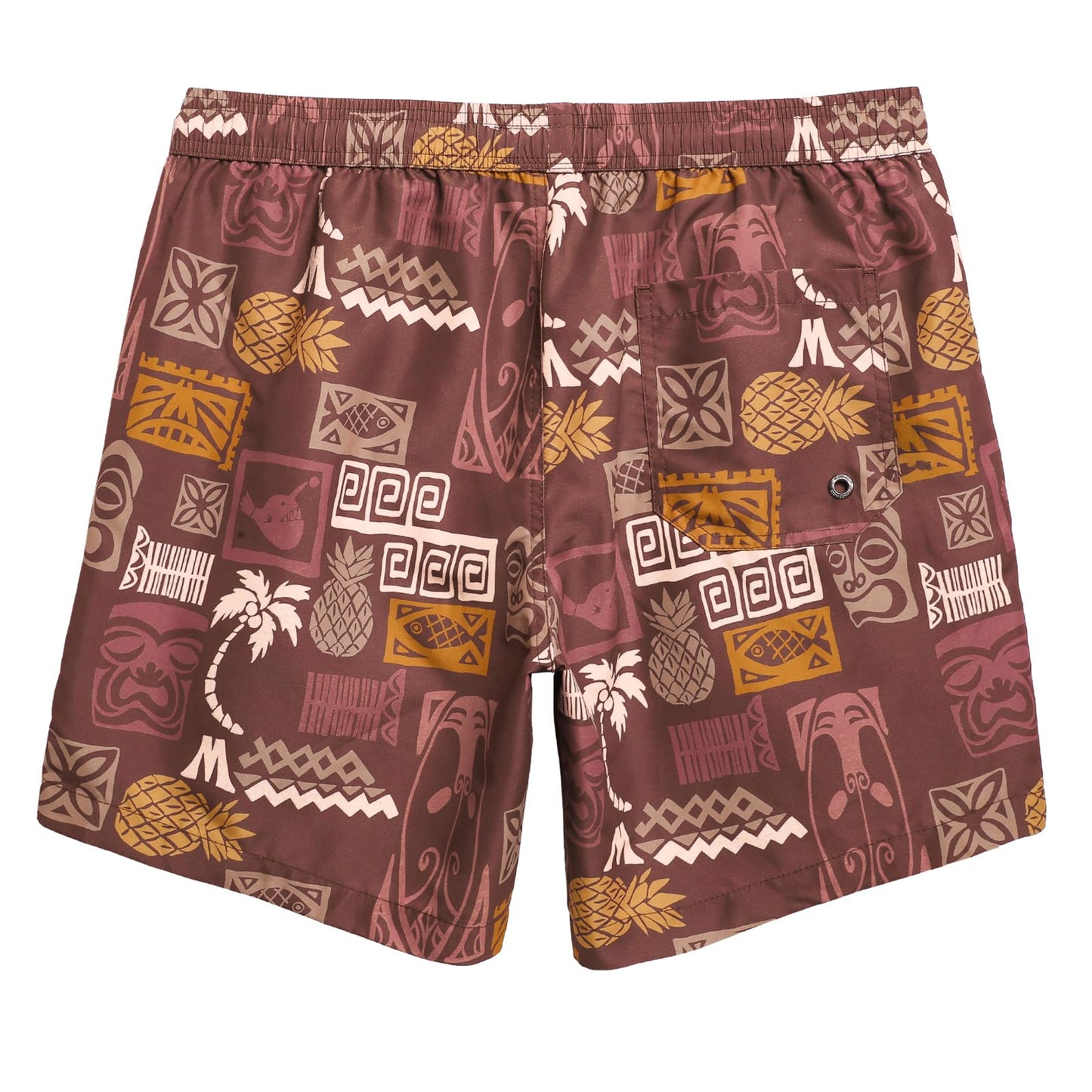 maamgic Mens Swim Trunks Quick Dry Swim Shorts with Mesh Lining Funny Swimwear Bathing Suits 7inch Brown Totem XX-Large