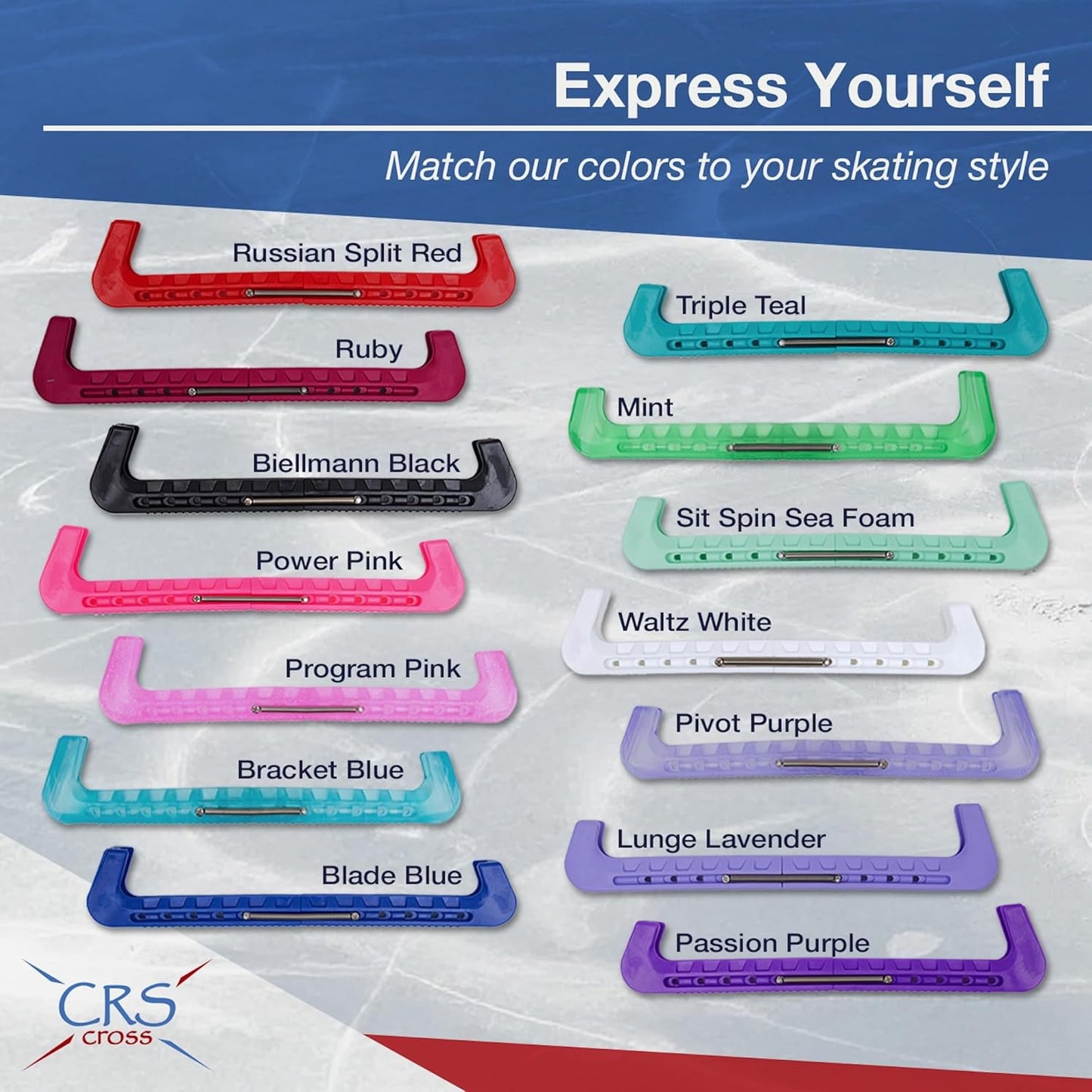 CRS Cross Skate Guards - Ice Skating Blade Covers & Soakers Gift Set | Perfect for Figure Skating & Hockey