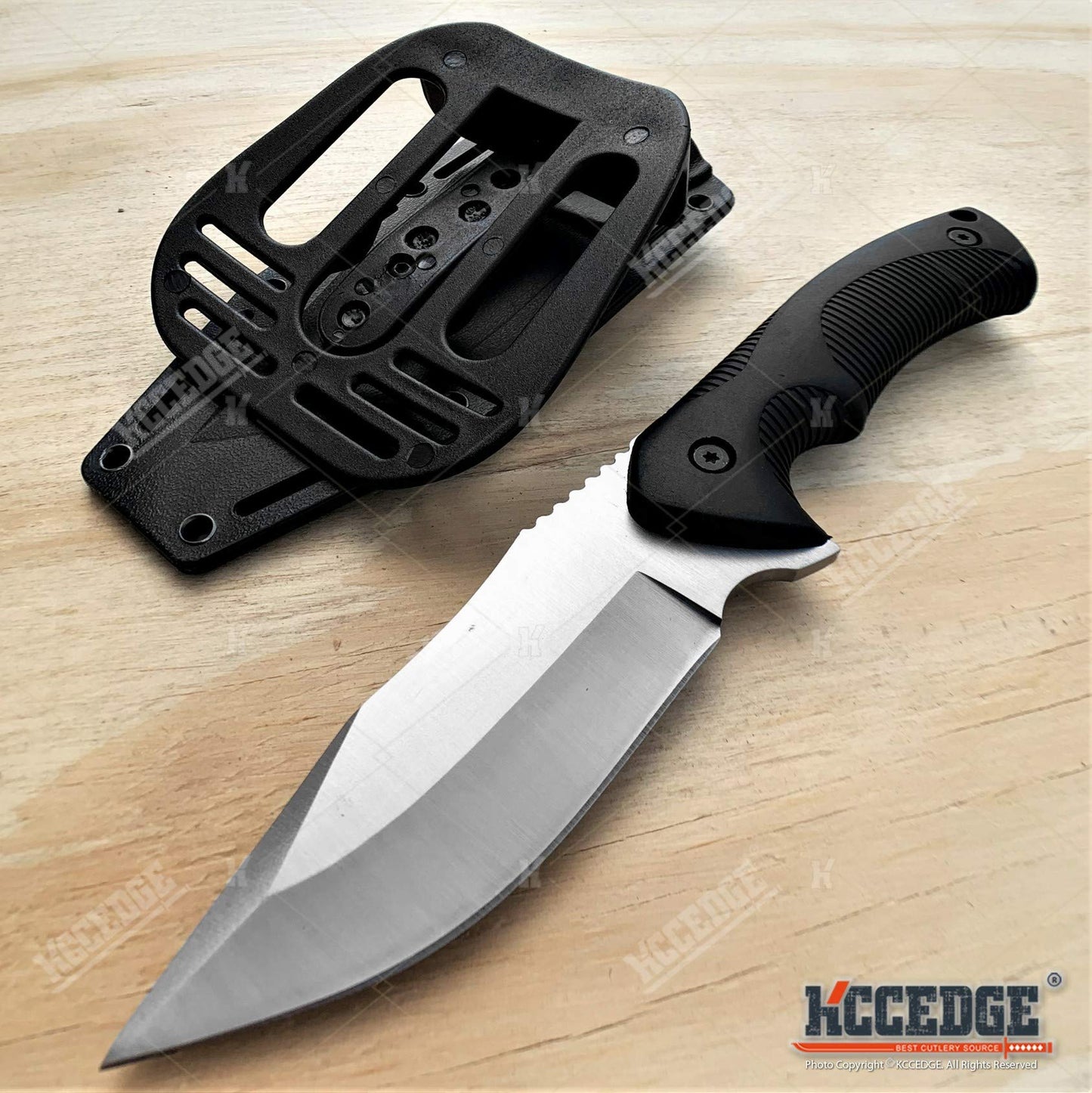 Tactical Knife Hunting Knife Survival Knife 9" Full Tang Fixed Blade Knives Camping Accessories Camping Gear Survival Kit Survival Gear And Equipment Tactical Gear 80213 (Silver)