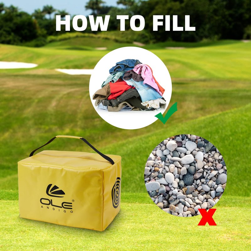 Golf Impact Bags Cube Smash Bag-OLE ANDIGO Seam Reinforcement Golf Impact Bags， Waterproof and Durable Hitting Bag,Golf Swing Trainer for Swing Impact,Golf Gifts for Men