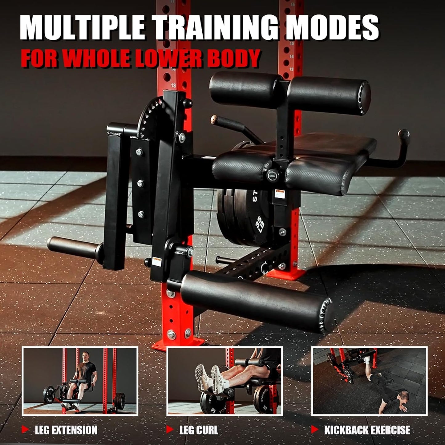 Mikolo Leg Curl & Extension Attachment - Power Cage Rack Accessory for Home Gym | 3" x 3" Compatibility