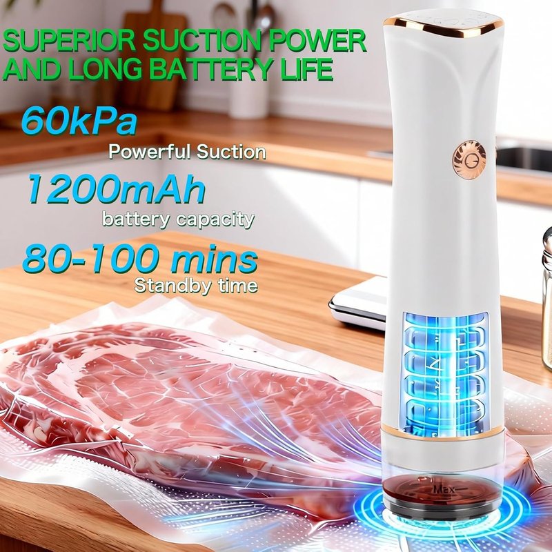 Compact Vacuum Sealer for Food Storage - Preserve Freshness with Bags & Accessories | Ideal for Home & Travel