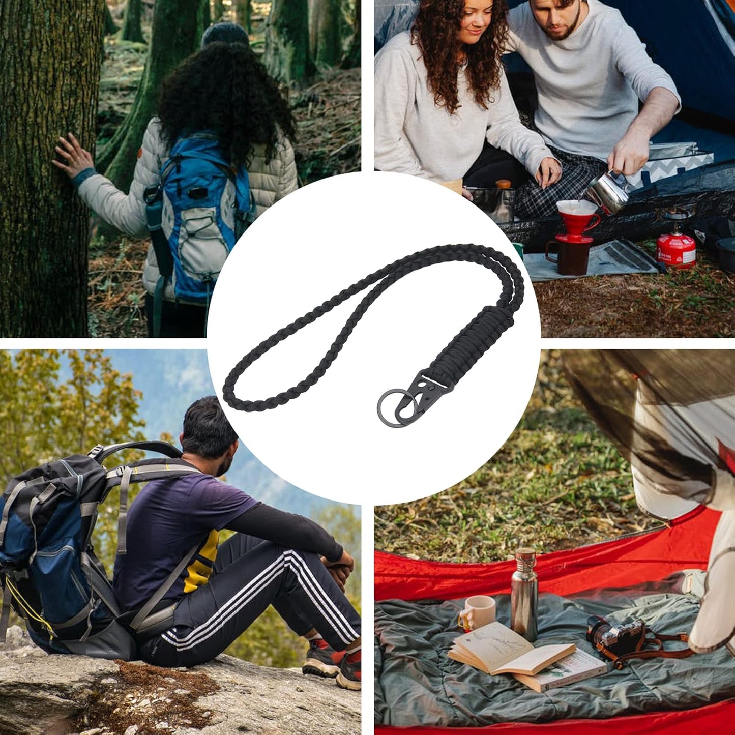 Heavy Duty Paracord Lanyard Keychain - Durable Braided Strap for Phones & Whistles | Versatile Neck & Wrist Use