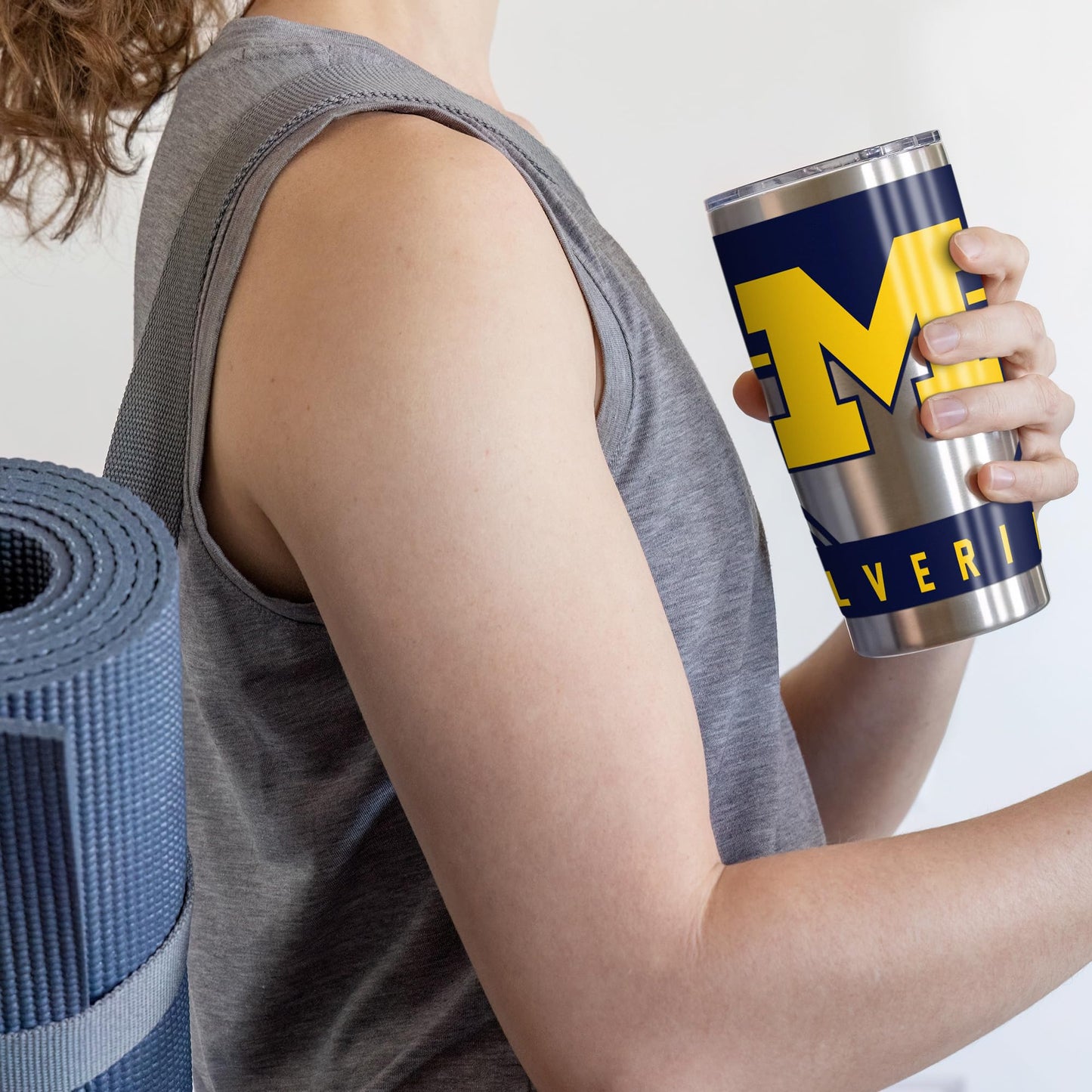 Rico Industries NCAA Michigan Wolverines 20oz Stainless Steel Tumbler with Lid - Great For Coffee, Tea, Water or Cocktails