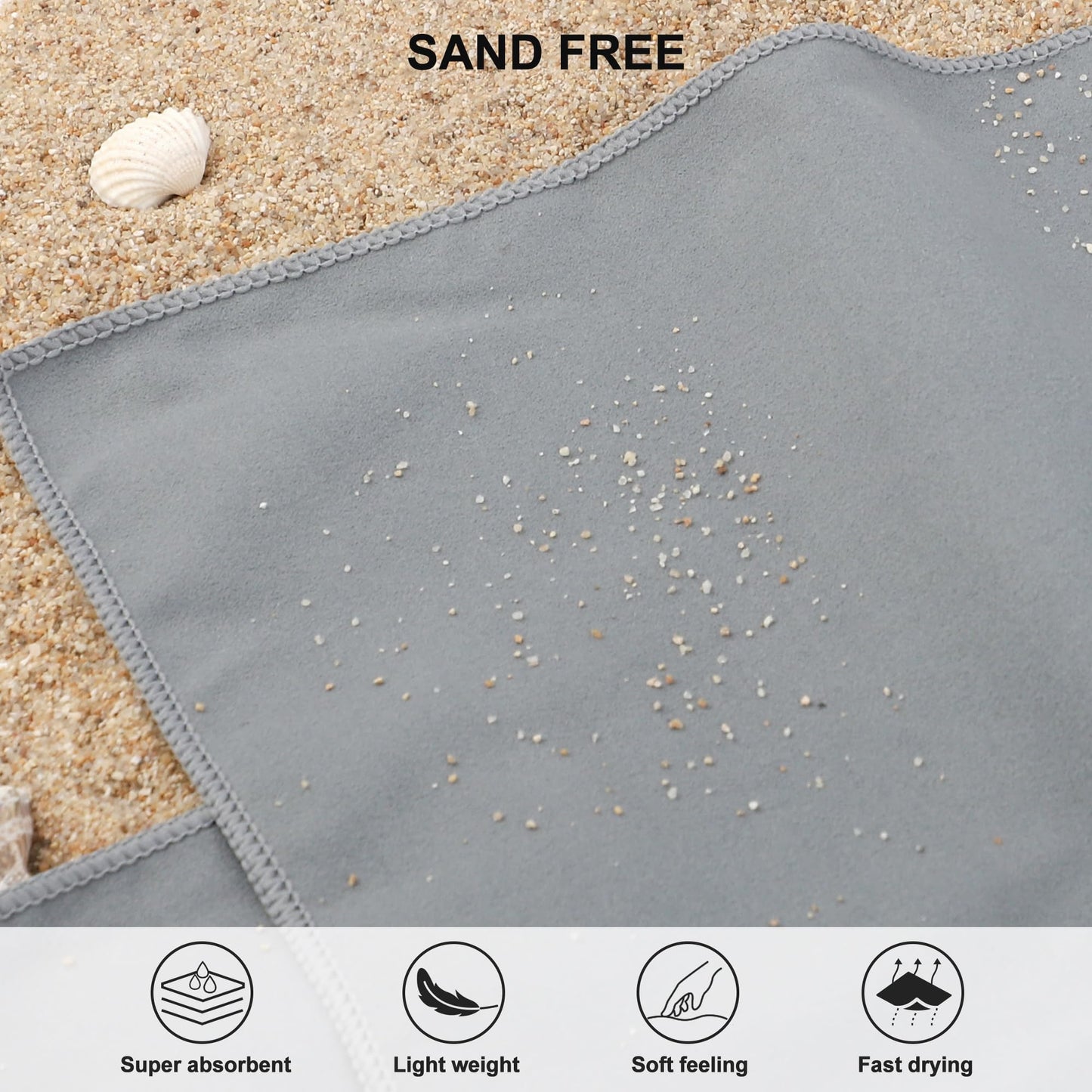 Rainleaf Microfiber Towel Quick Dry Camping & Travel & Gym Towel. Compact