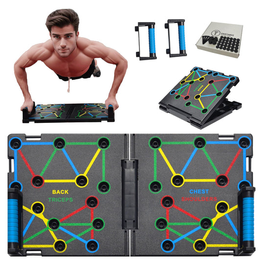 Large Push Up Board for Men & Women, Perfect Push Up Bars for Strength Training, Multi-Function Workout Equipment Home Gym, Foldable Pushup Handles for Floor, Fitness Gifts for Men & Women [2024