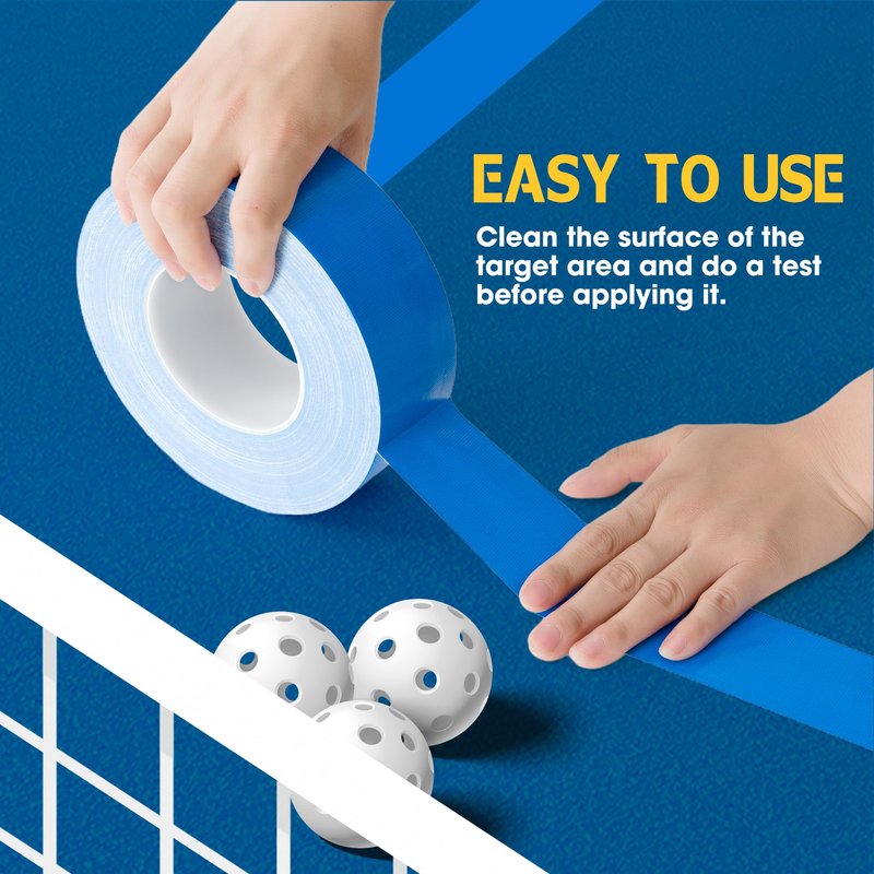 Pickleball Court Tape - 2" x 200 ft Blue Line Marking Kit | Temporary No-Residue Tape | Easy Apply & Remove | Outdoor/Indoor for Courts, Gym, Driveway, Backyard