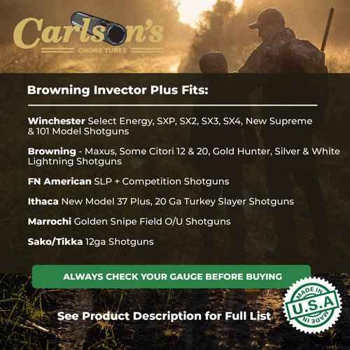 Carlsons Choke Tubes 12 Gauge for Browning Invector Plus [ Mid Range | 0.720 Diameter ] Titanium-Coated Steel | Black Cloud Waterfowl Choke Tube | Made in USA
