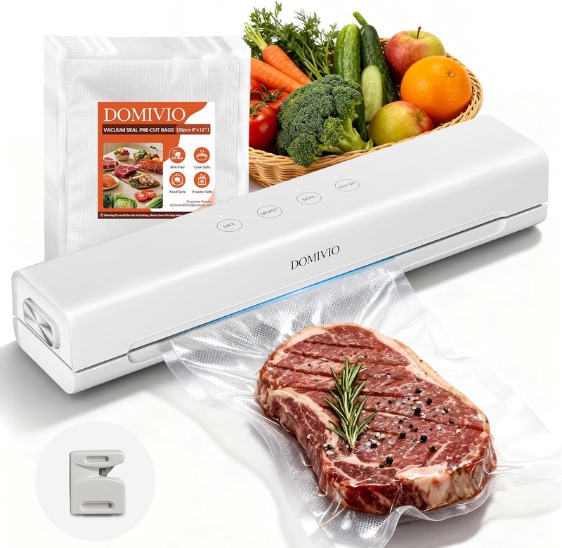 Vacuum Sealer Machine for Food - 4-in-1 Functions, Quick Sealing, 20 Vacuum Bags (20x30cm) | Compact Design for Home Use