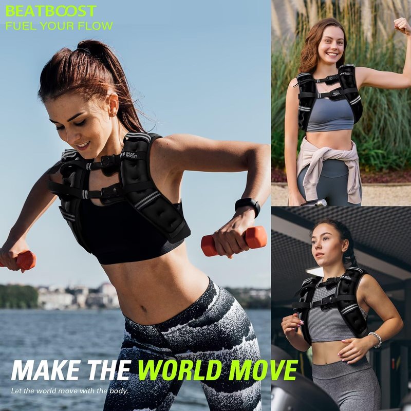 BeatBoost Weighted Vest Woman with Wrist Ankle Weights 5 lb Weight Vest with Ironsand for Walking Strength Training Running Workout