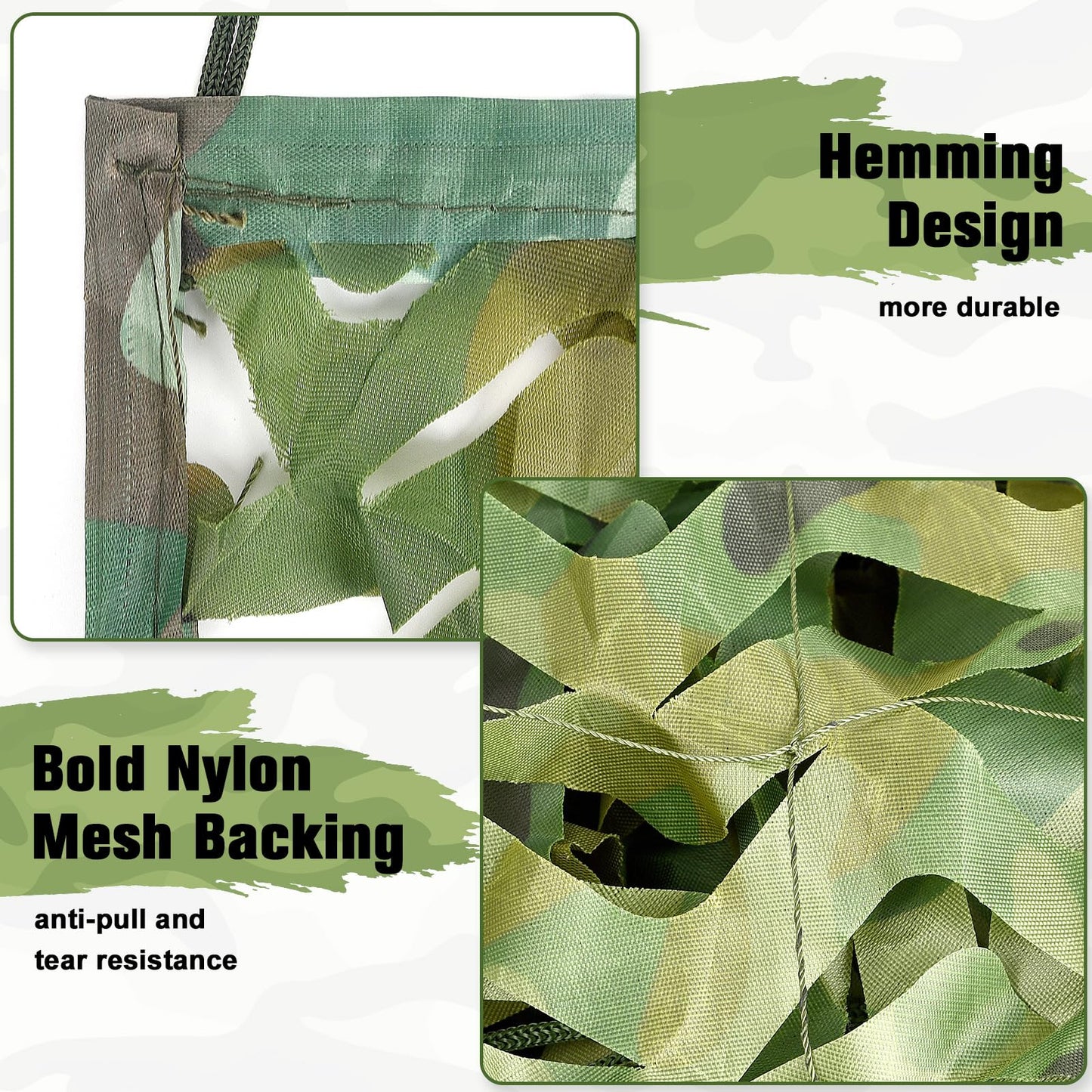 Yeacool Hunting Camo Netting Mesh Camouflage Netting Military Surplus Hunting Blind Net for Military Theme Party Decor Backdrop Sunshade Car Cover Camping Shooting (Woodland Camo, 10ftx20ft, 3m*6m)