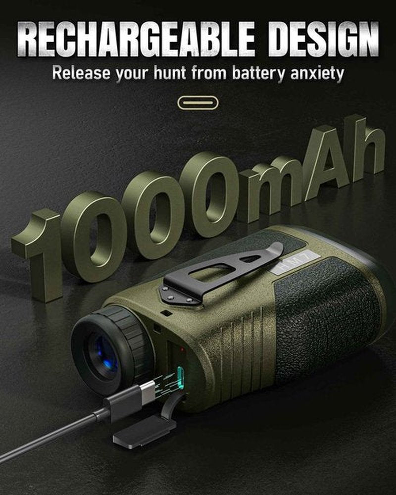 Takenjoy Upgrade Range Finder for Hunter, 1200Y Laser Range Finder, High Transmittance HD LCD Display with 7X Magnification, Waterproof, Speed Mode, Rechargeable, Lightweight for Archery